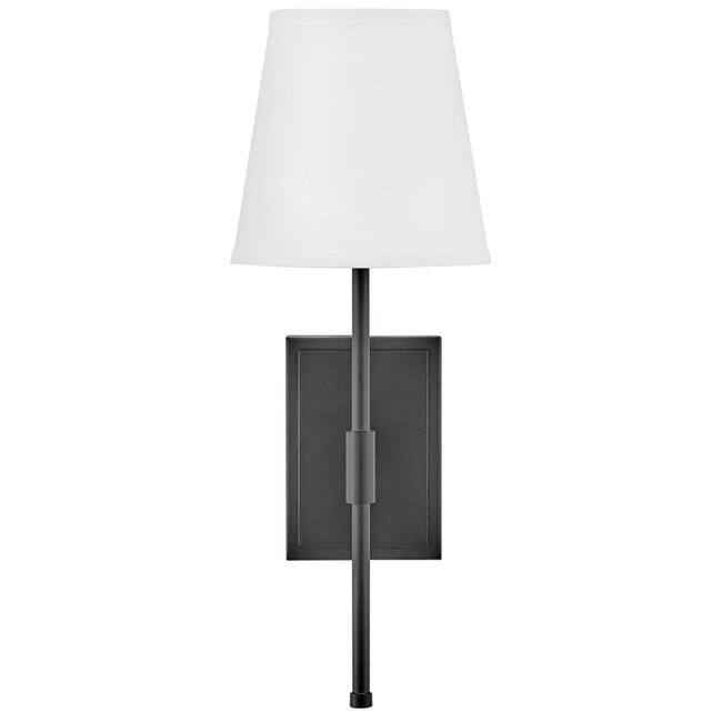 Lark 83770 Beale 19" Tall Hardwired Wall Sconce with White Linen Shade