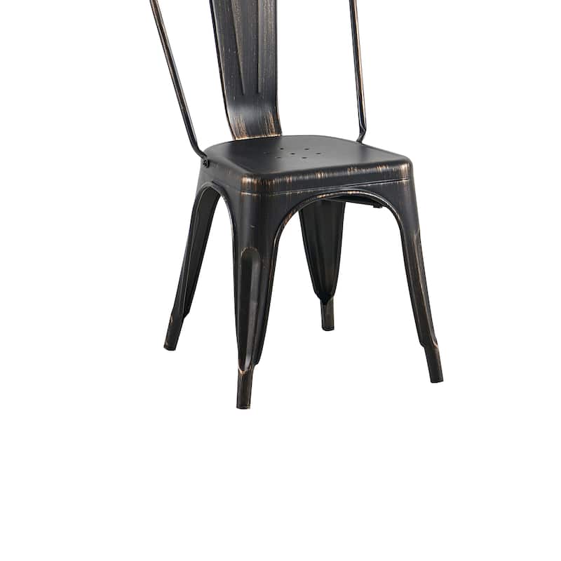 Industrial Metal 18 Inch Stackable Dining Chair Set