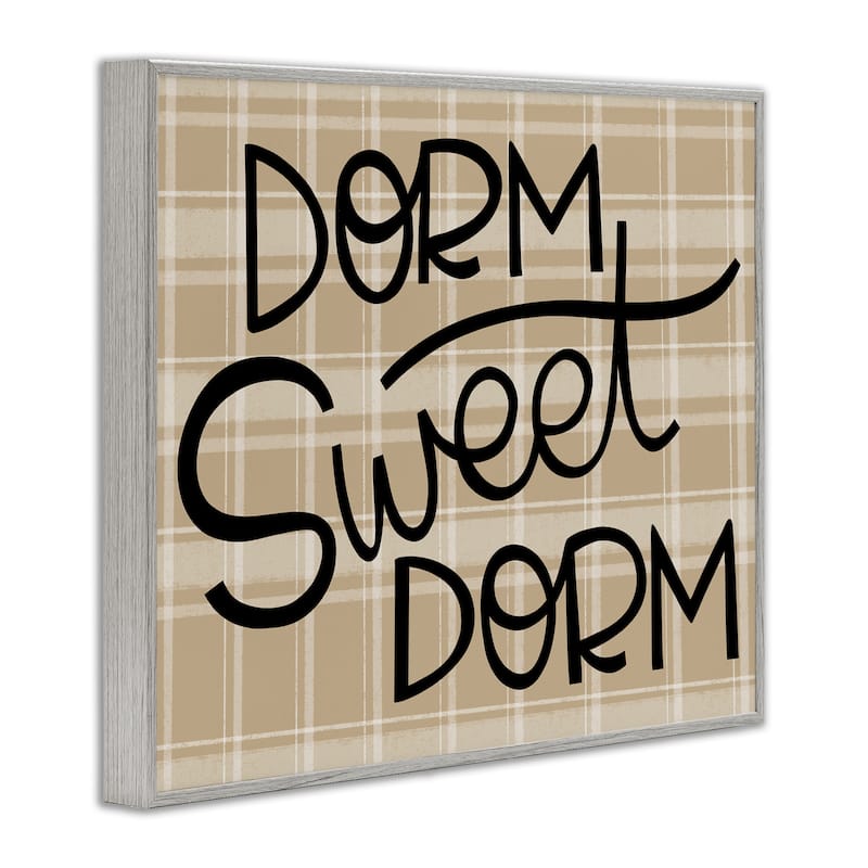 Stupell Sweet Dorm on Plaid Framed Giclee Art Design By Mandy Ford Art + Illustration