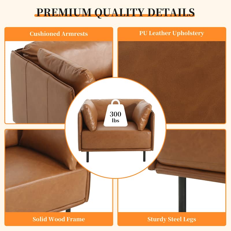 Daphne Faux Leather Lounge Chair by Christopher Knight Home