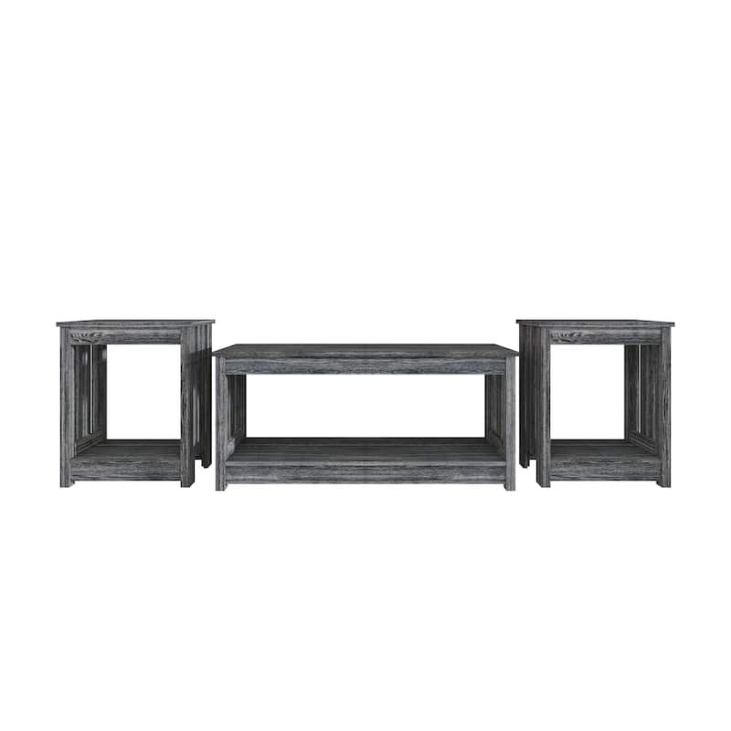CraftPorch Minimalist Coffee Table Set - Dark Grey