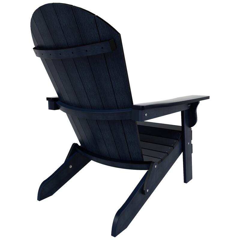 Vineyard HIPS Outdoor Folding Eco-Friendly All Weather Seashell Adirondack Chair with Side Table (2-Piece Set)