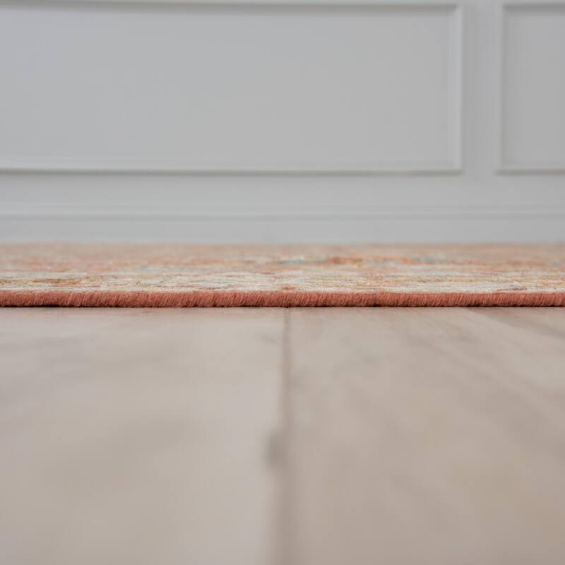 Alora Decor Traditional Hand-knotted Bordered Orange Rug