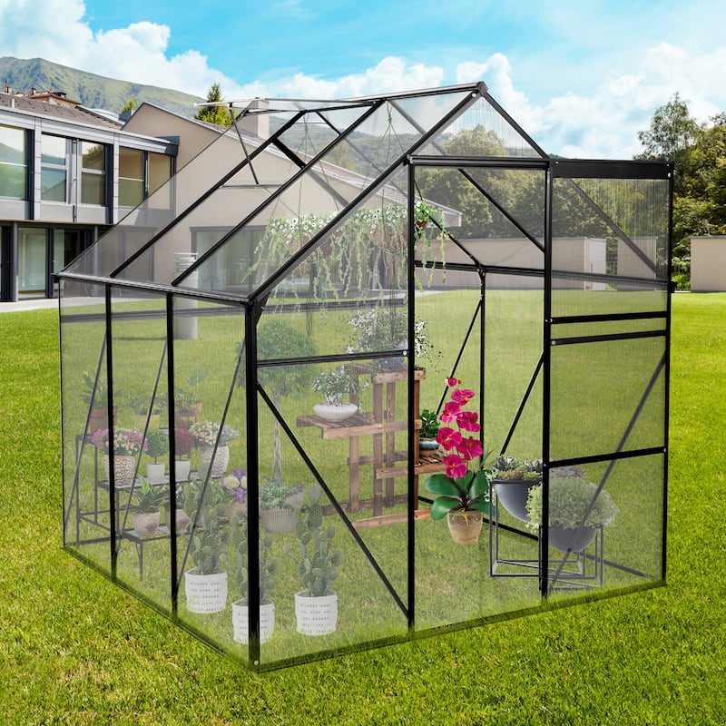 6X6FT-BLACK Polycarbonate Greenhouse