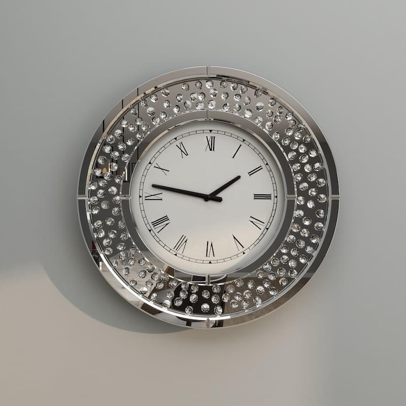 White MDF Glam Wall Clock No Theme 20 x 20 x 2