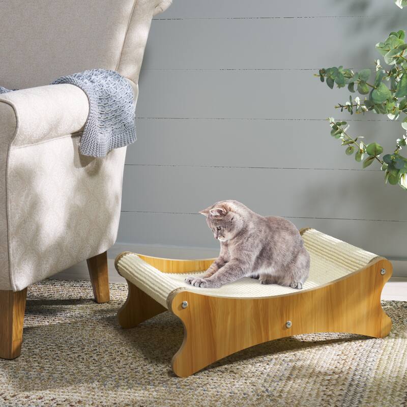 SAFAVIEH Home Natural/Ivory 15"W x 24"L x 8''H Sisal Cat Scratch Lounger - 15"W x 24"L x 8''H