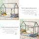 preview thumbnail 16 of 17, Twin Size Floor Wooden Bed with House Roof Frame and Safety Guardrails