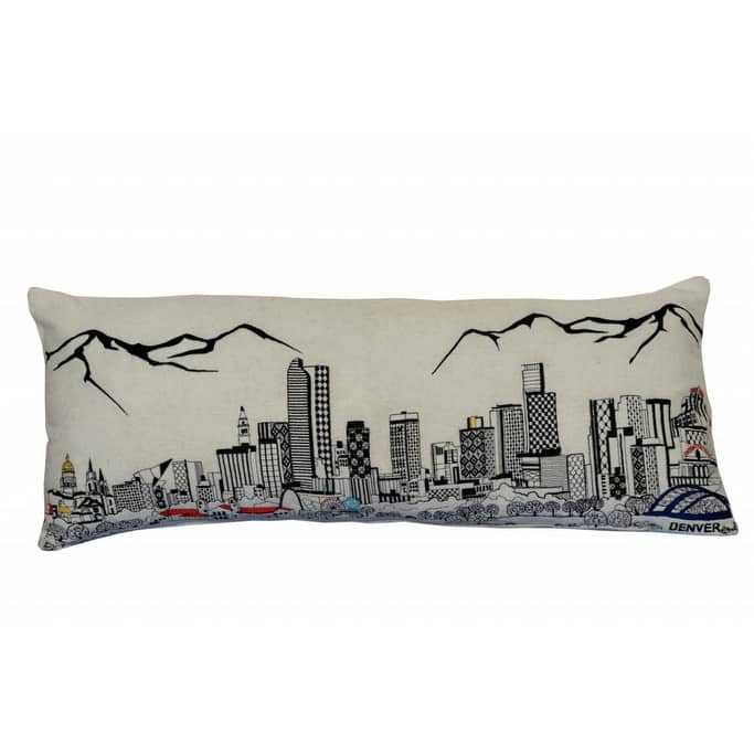 HomeRoots 35" White Denver Daylight Skyline Lumbar Decorative Pillow
