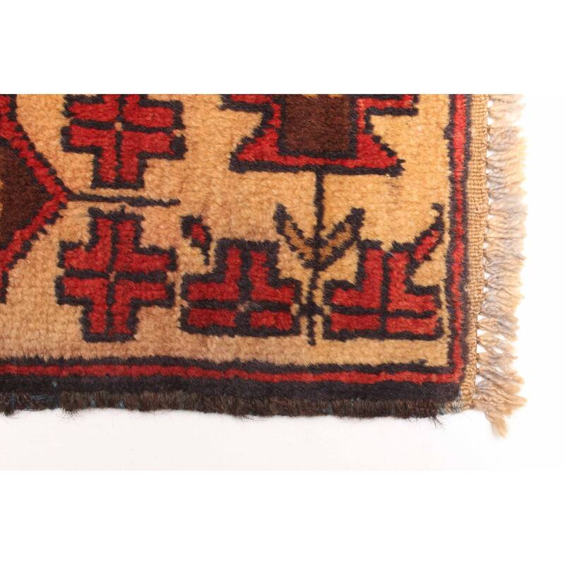 ECARPETGALLERY Hand-knotted Teimani Red Wool Rug - 2'10 x 4'6