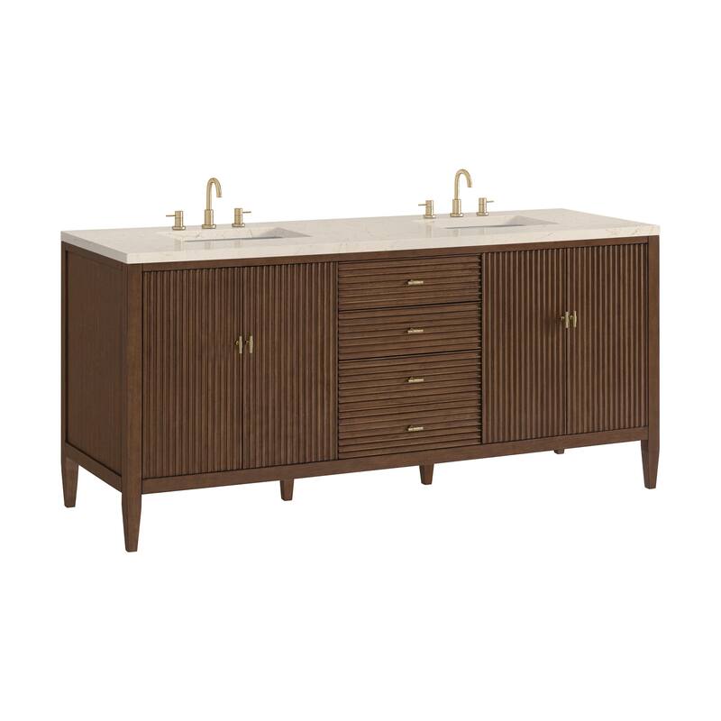 James Martin Vanities 485-V72-3EMR Myrrin 72" Double Basin Wood Vanity