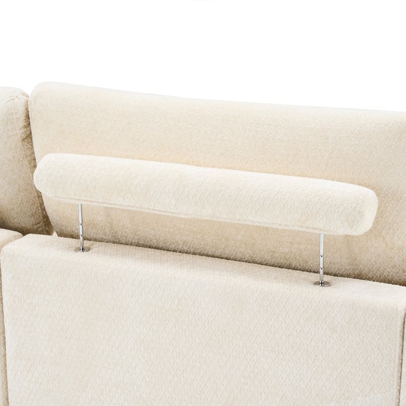 Chaise Lounge Chair Upholstered Modular Sofa with Cup & Phone Holders