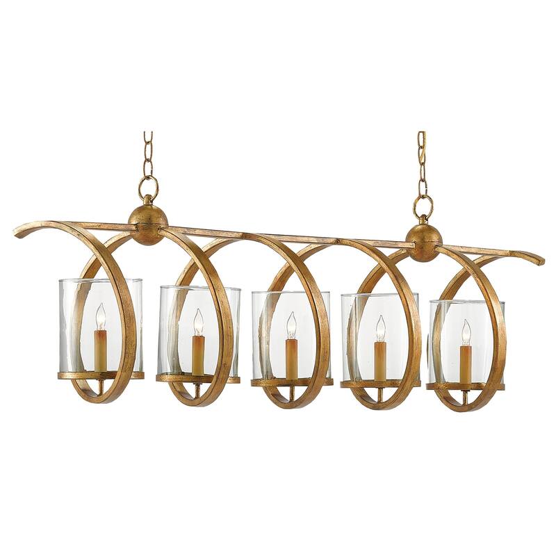 Currey & Company Maximus Gold Chandelier - 16"h x 47"w x 13"d