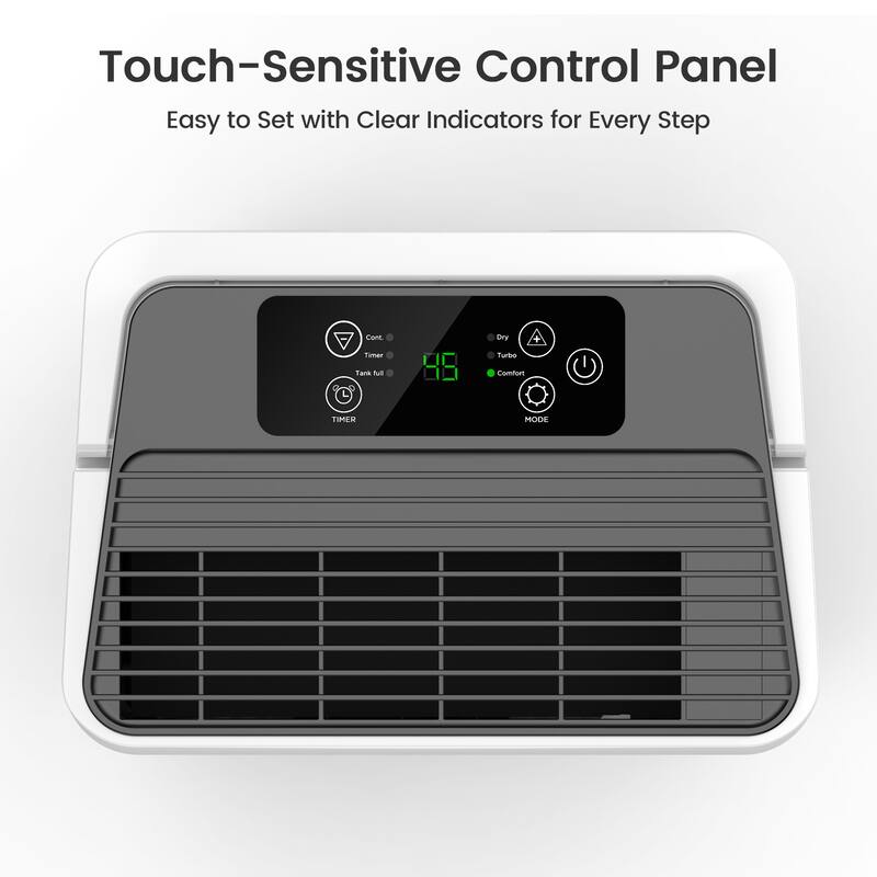30-Pint Dehumidifier for 2,000 Sq. Ft with Drain Hose & Quiet Mode