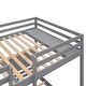 preview thumbnail 16 of 16, Pine Wood Bunk Bed, 4-Shelf Storage, Built-in Ladder, 3 Beds in 1