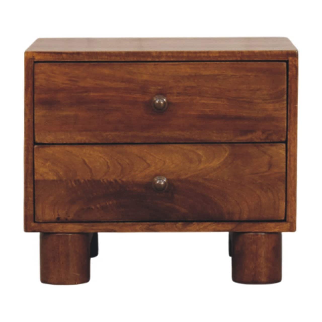 Artisan Furniture Solid Wood Tula 2 Drawer Chestnut Nightstand, Brown with 2 Drawers - N/A