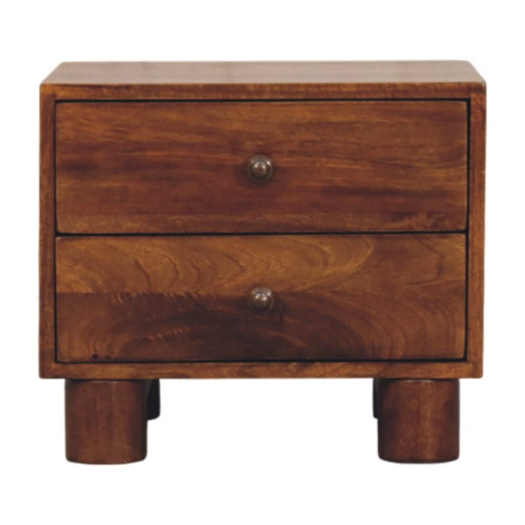 Artisan Furniture Solid Wood Tula 2 Drawer Chestnut Nightstand, Brown with 2 Drawers - N/A