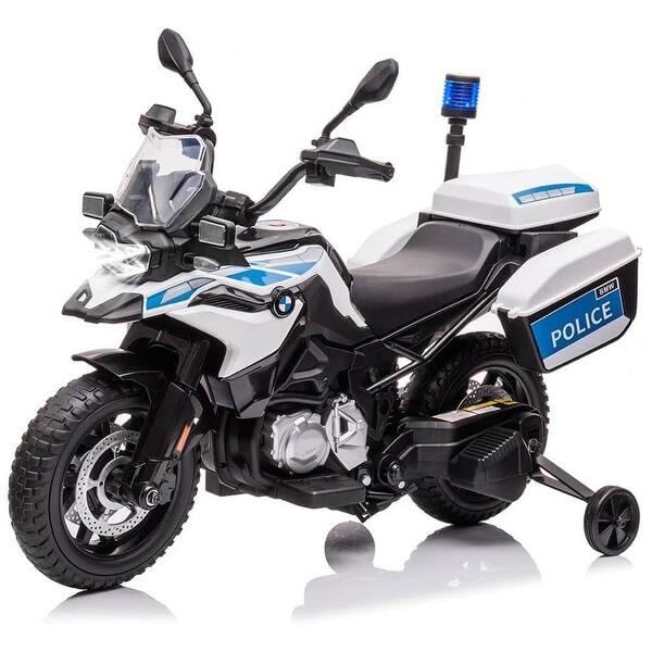 slide 2 of 6, 12V 7AH Kids Motorcycle, Ride On Police Motorcycle Black