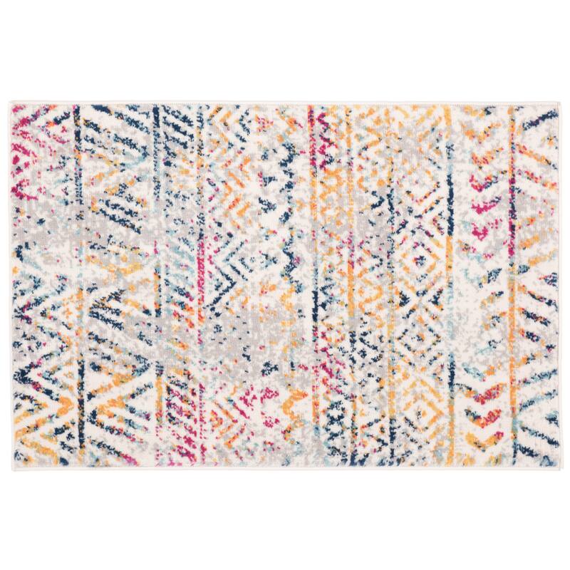The Curated Nomad Midtown Geometric Distressed Bohemian Rug