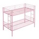 preview thumbnail 7 of 9, Industrial Minimalist Modern Style Twin Over Twin Metal Bunk Bed