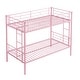 preview thumbnail 7 of 9, Pink Twin over Twin Size Metal Bunk Bed with Ladder