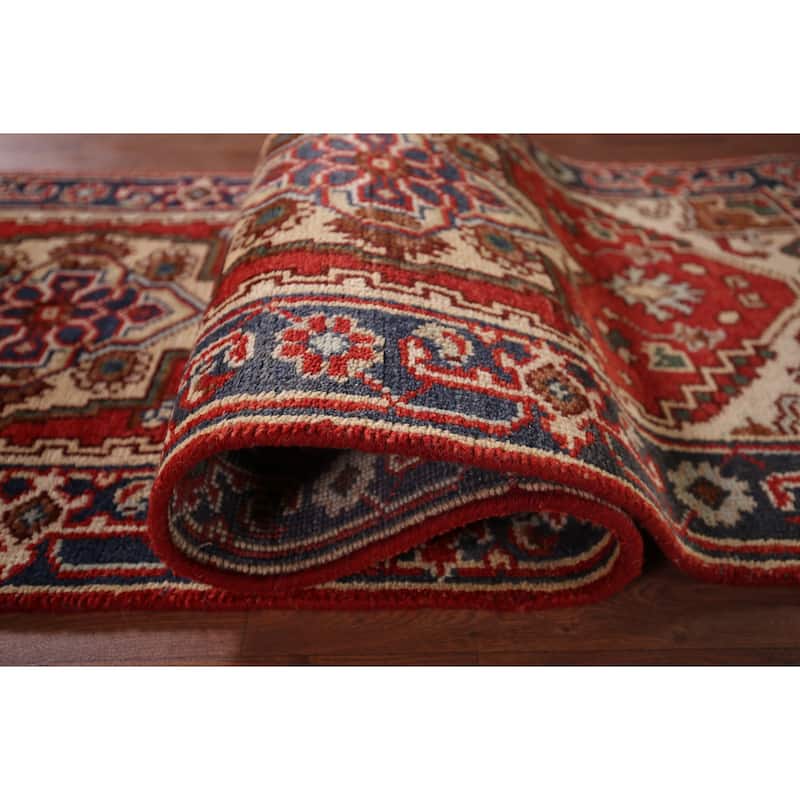 Geometric Heriz Serapi Runner Rug Handmade Wool Carpet - 2'5"x 7'10"