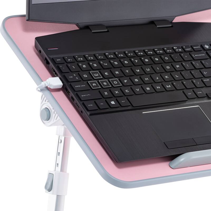 Husband Pillow - Lap Desk Large Wood Top - Fits Up to 17" Laptop - with Dual Cushion, Multifunctional Slot for Tablet
