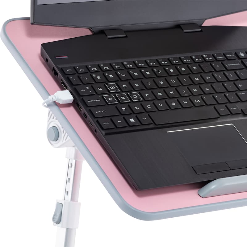 Husband Pillow - Lap Desk Wood Small Top - Fits Up to 17" Laptop - with Dual Cushion, Multifunctional Slot for Tablet
