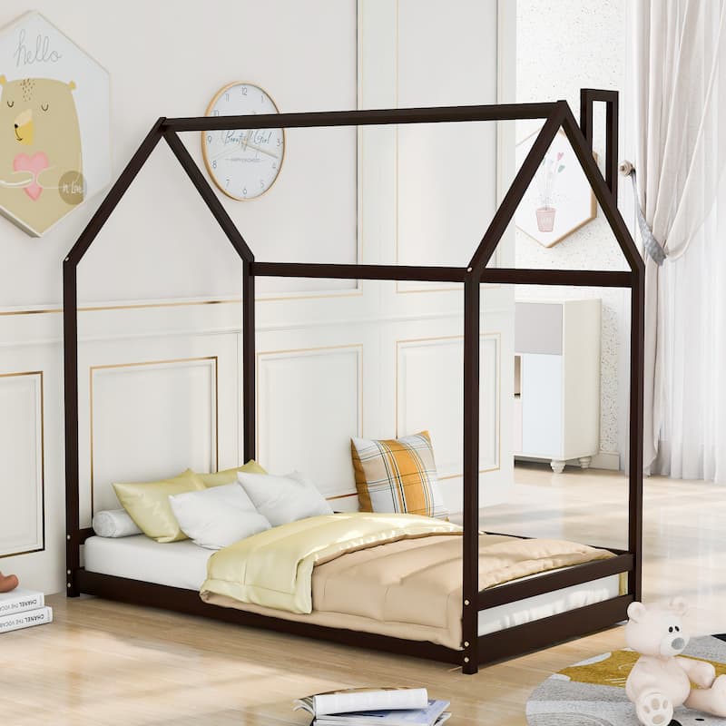 Twin Size House Bed Wood Bed