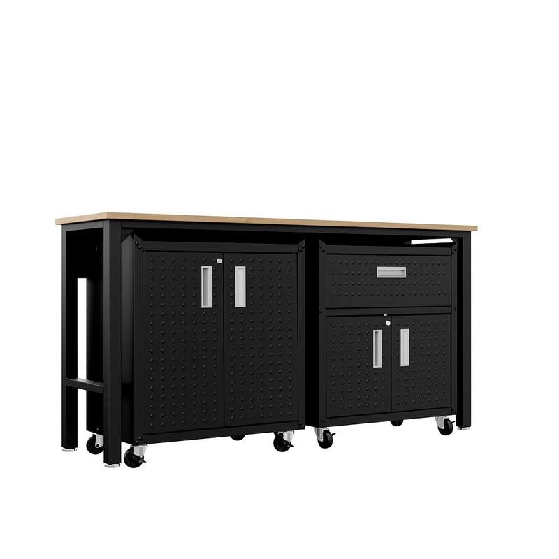3-Piece Fortress Mobile Space-Saving Garage Cabinet and Worktable 2.0
