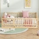 preview thumbnail 94 of 102, Montessori Floor Bed with Fence Guardrail and Removable Door Toddler Floor Wood Bed Frame for Kids Boys Girls Children's Room