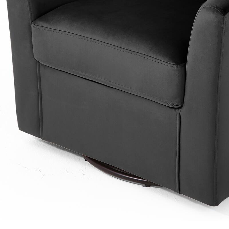 2 Set Modern Upholstered Swivel Barrel Chair Living Room Accent Chair