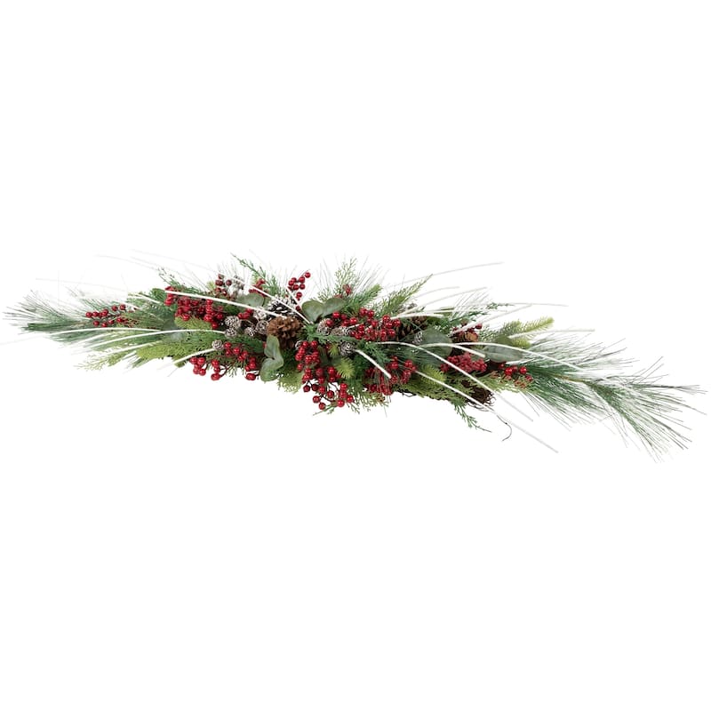 Berries and Birch Twigs Artificial Pine Christmas Swag - 62" - Unlit