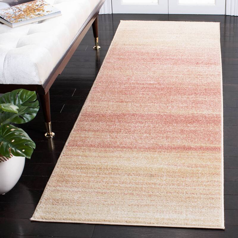 SAFAVIEH Adirondack Muzeyyen Ombre Distressed Rug - 2'6" x 6' Runner - Pink/Ivory