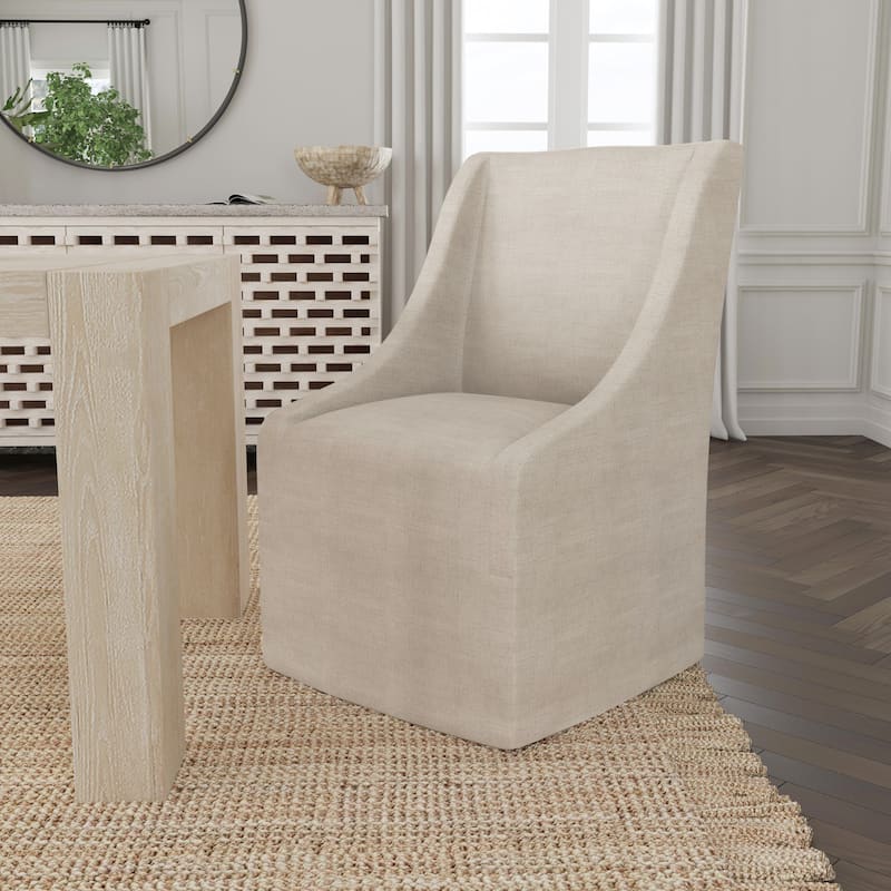 Classic Home Warwick Upholstered Rolling Dining Chair