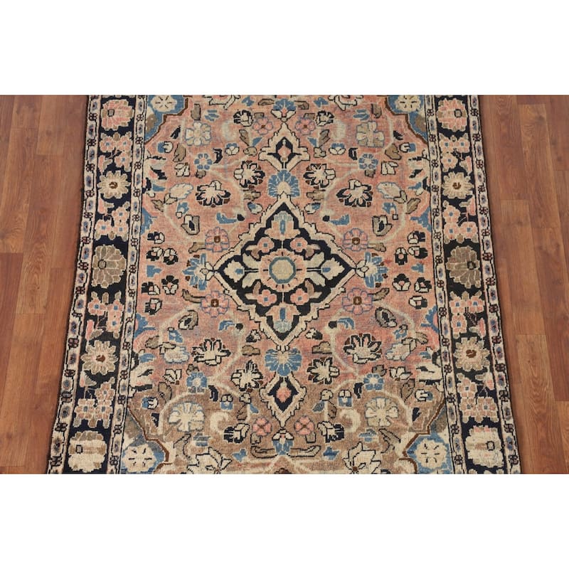 Floral Mahal Persian Antique Area Rug Handmade Wool Carpet - 4'1"x 6'5"