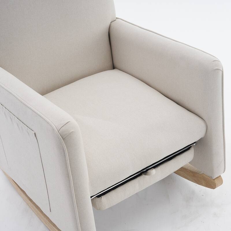 Modern Nursery Rocking Chair With Adjustable Footrest