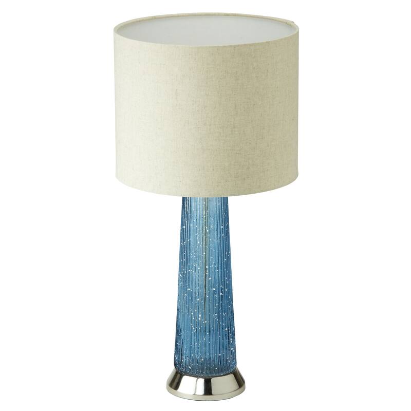Felix River of Goods Blue and Beige Glass and Metal 22-Inch Table Lamp