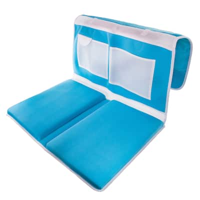 Bath Kneeler Pad & Elbow Armrest Mat Foldable Non Slip Safety Bathtube Cushion - Blue