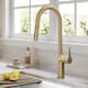 Kraus 2-Function 1-Handle 1-Hole Pulldown Sprayer Brass Kitchen Faucet - KPF-3101 - 19 3/4" Height (Oletto collection) - BG - Brushed Gold