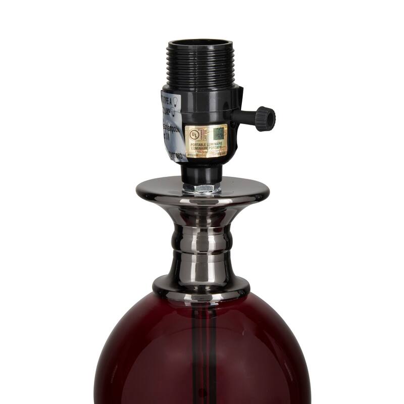 Red Velvet Glam Table Lamp - 13 x 13 x 27