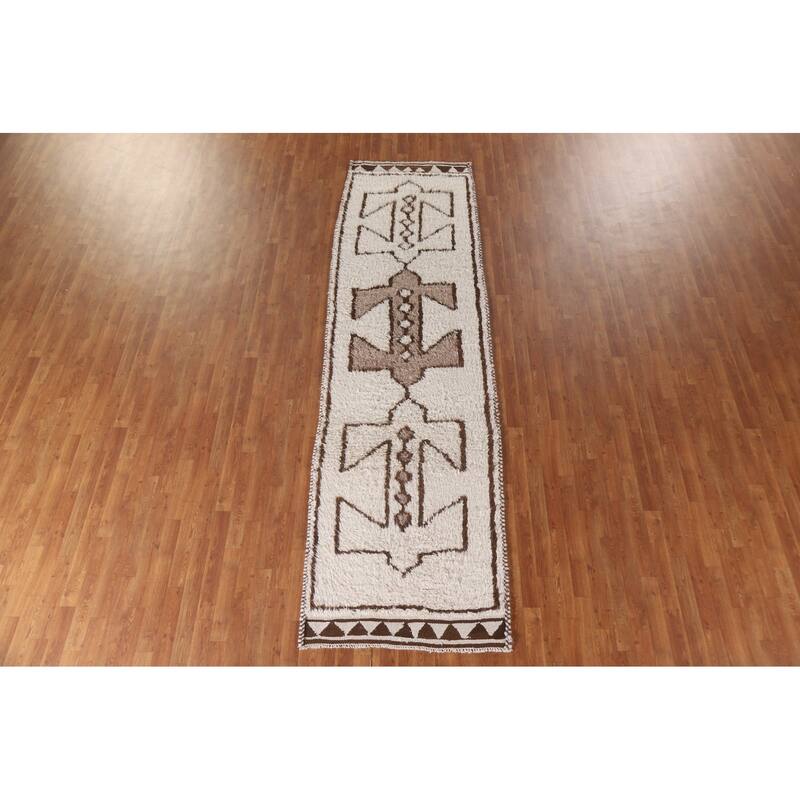 Anatolian Turkish Runner Rug Hand-knotted Wool Carpet - 3'4"x 11'9"