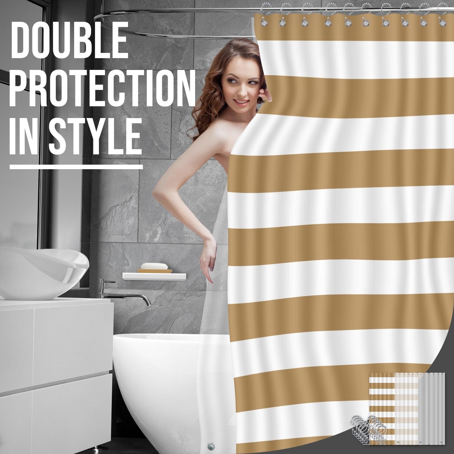 Clara Clark 9 Piece Complete Bathroom Accessories Kit with Shower