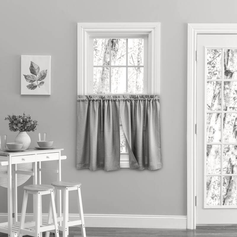 Glasgow Curtain Tier Set - 57 x 30 - Grey