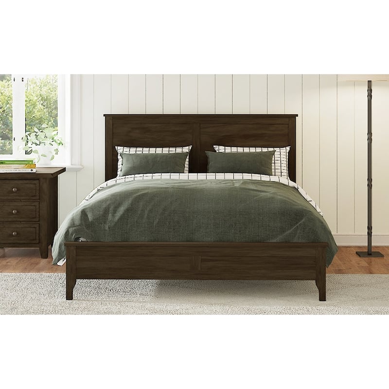 Modern Solid Wood Queen Size Platform Bed
