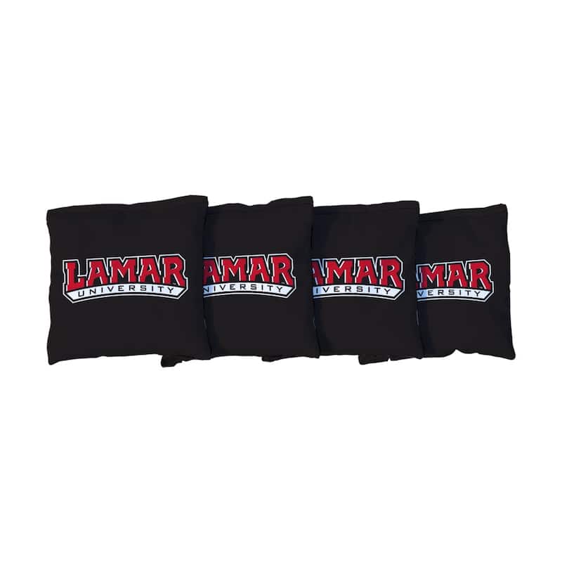 Lamar Cardinals Black Cornhole Bags - All-Weather Resin Filled