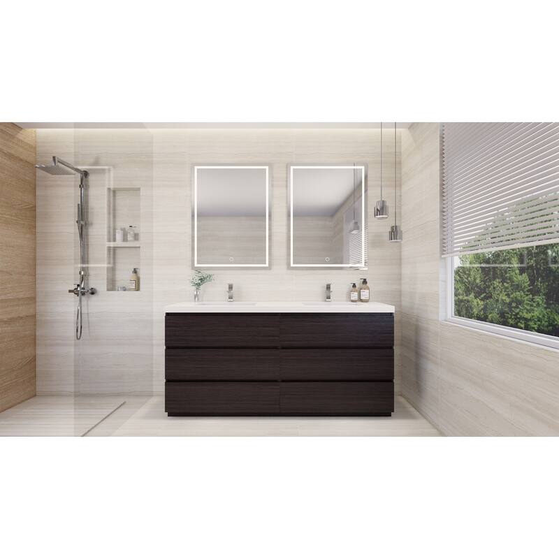 Aron 72'' Freestanding Vanity with Double Reinforced Acrylic Sink