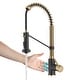 preview thumbnail 20 of 147, Kraus Bolden 2-Function 1-Handle Commercial Pulldown Kitchen Faucet KSF-1610 - 18 3/4" Height (Touchless Sensor) - BBMB - Brushed Brass/ Matte Black