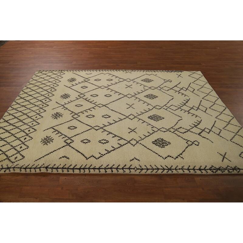 Trellis Moroccan Oriental Area Rug Handmade Bedroom Wool Carpet - 5'6" x 7'10"