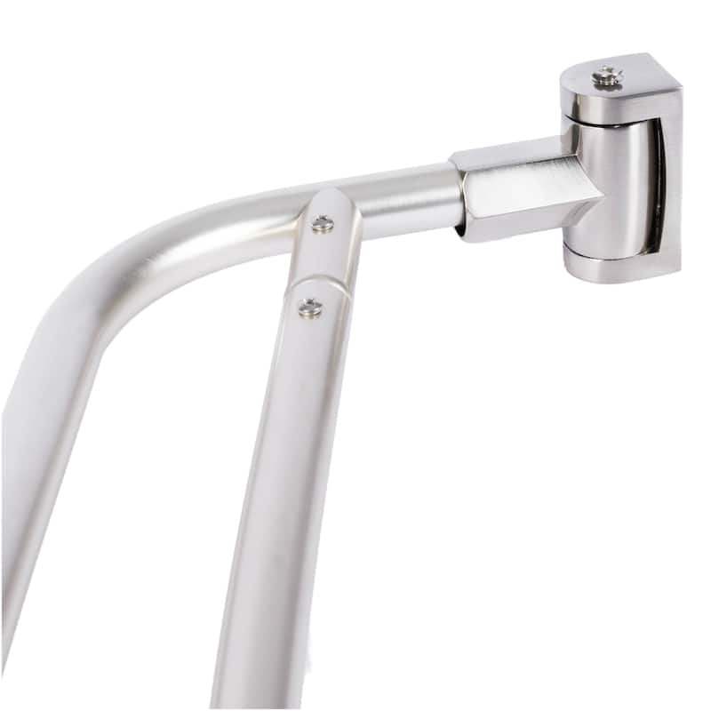 Double Curved Shower Curtain Rod Adjustable 44 to 70 inches by JS Jackson Supplies - Brushed Nickel