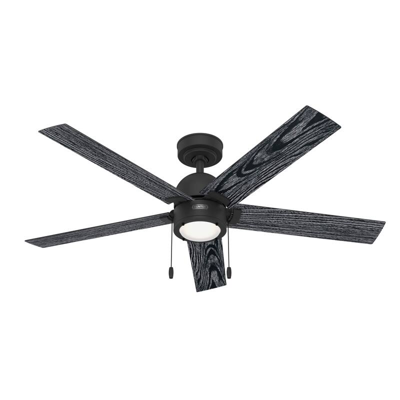 Hunter Erling Ceiling Fan with LED Light Kit and Pull Chain - Modern Rustic, Transitional